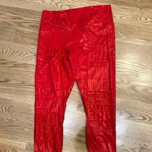 Lululemon Wunder Under High Rise Legging 20Yr Manifesto Foil Dark Red 25"